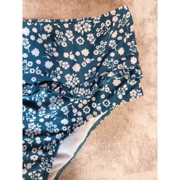 NWOT Mooslover Teal High Waisted Bandeau Bikini Two Piece Swimsuit, Women's M - Picture 8 of 10